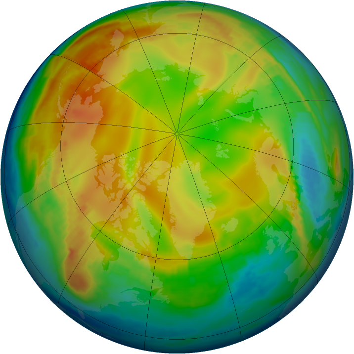 Arctic ozone map for 18 January 1999